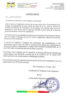 Bénin : Ouverture ordonnée des magasins de vente fermés par les services du ministère de l’Industrie et du commerce