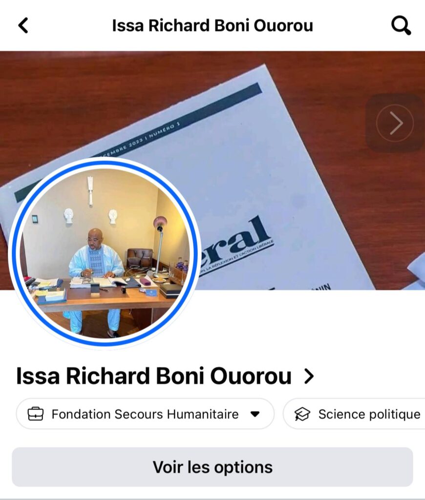 Compte fictif pour escroquer les populations : Richard Boni alerte et appelle à la vigilance